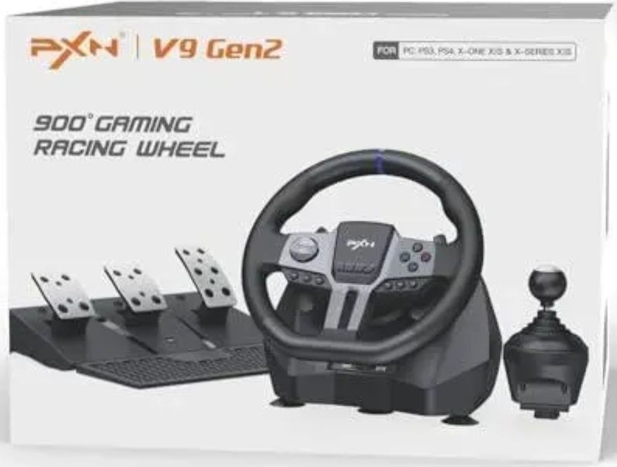 Ігрове кермо PXN V9 GEN2 з педалями і коробкою передач для PS4, PS3, X