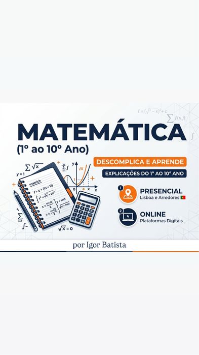 Explicações de Matemática — 1º ao 10º Ano (Lisboa e online)