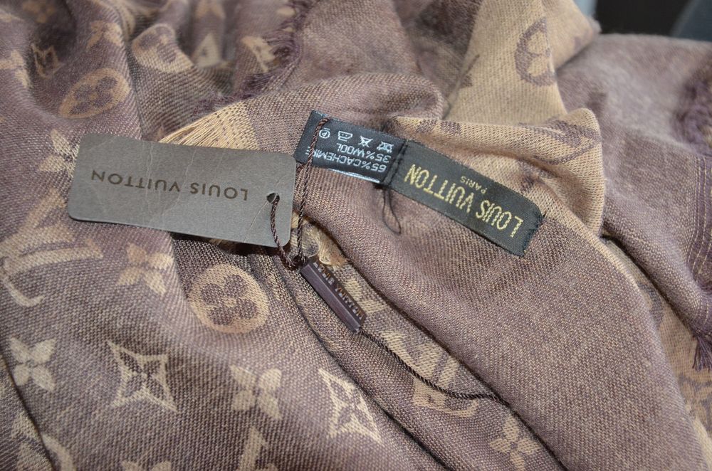 chusta/apaszka 143 x140 kaszmir wool  brązy LV
