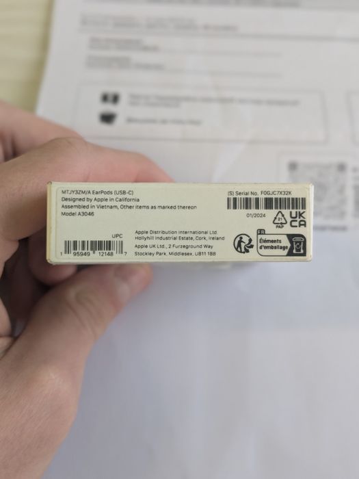 навушники Apple earpods type оригінал c з чеком