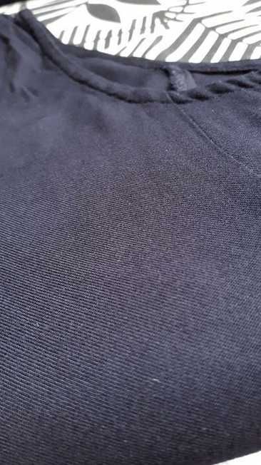 Nowa luźna granatowa sukienka z kieszeniami, jak Risk, S/M