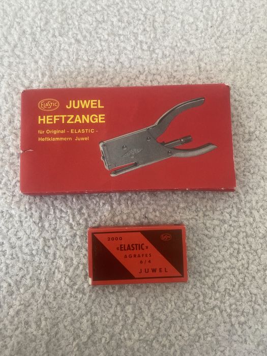 Elastic Juwel Heftzange stary metalowy zszywacz vintage