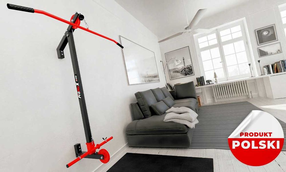 Wyciąg górny i dolny do ćwiczeń mocowany do ściany Atlas Brama Drążek