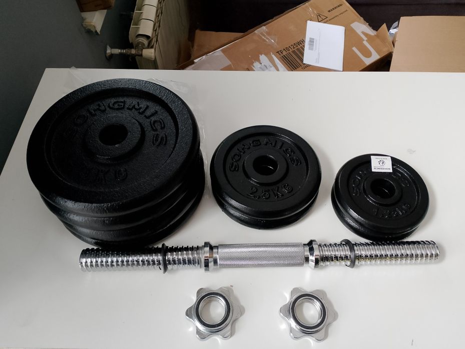 Hantla z obciążeniem żeliwnym 30 kg