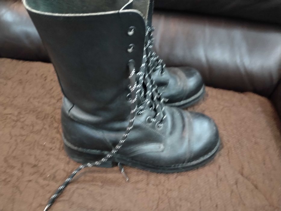 botas da tropa em couro com biqueira aço, 39