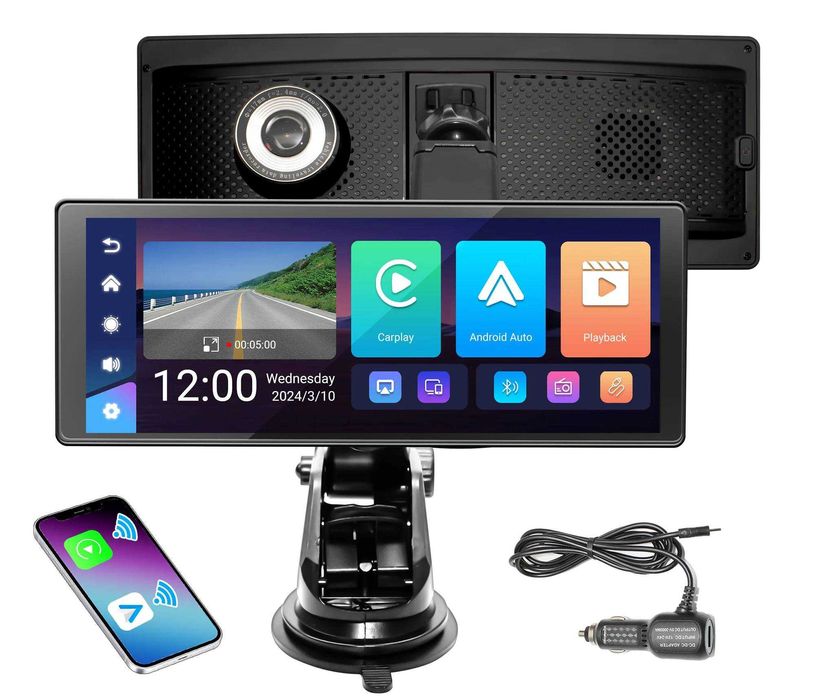 Монитор 6.86" в авто с видеорегистратором Android Auto и CarPlay в USB