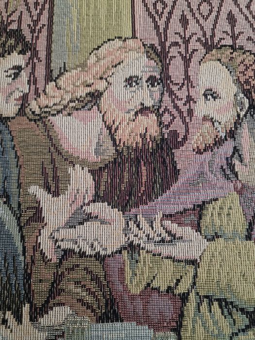 Quadro Grande em Tapeçaria da Última Ceia de Jesus Cristo 177cm x 84cm