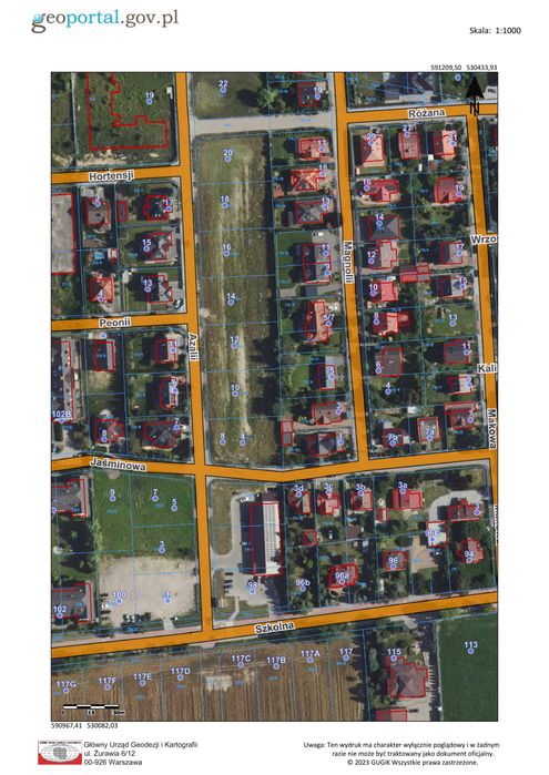 Działka budowlana 1025 m² – Płońsk, ul. Azalii/Szkolna