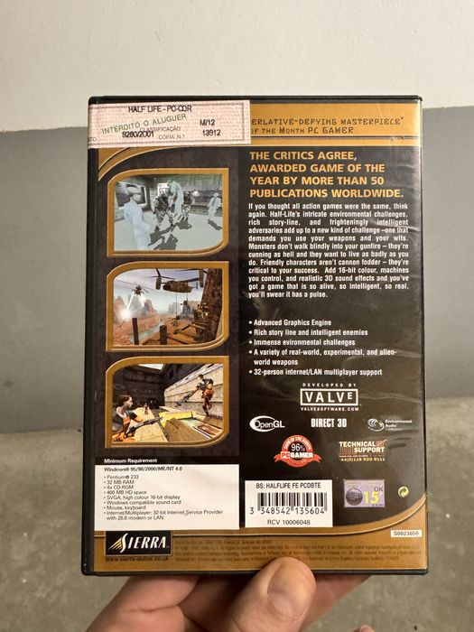 Half-Life PC CD-ROM – BestSeller Series (Sierra/Valve) – Clássico de 1998
