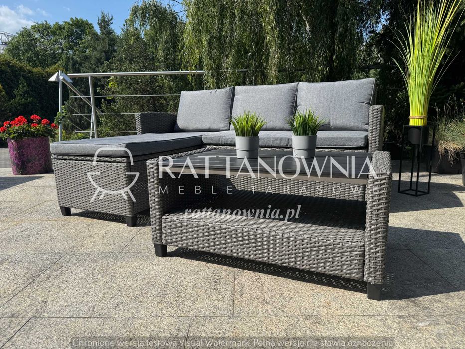 Narożnik Ogrodowy Tarasowy Meble Ogrodowe Technorattan OBNIŻKA !!