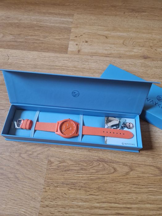 2 Pomarańczowe zegarki z materiałów z recyklingu - EDYCJA LIMITOWANA