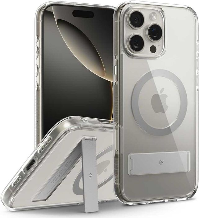 Чохол Caseology Capella Mag Kickstand для iPhone 16 Pro Max Clear Gray