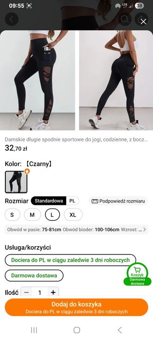 Leginsy rozmiar S Nowe