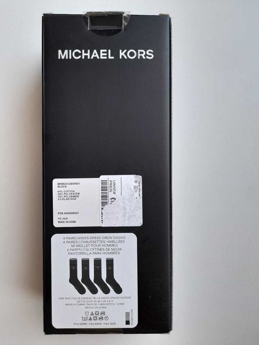 skarpety męskie michael kors 4 pary nowe roz 40-46 czarne