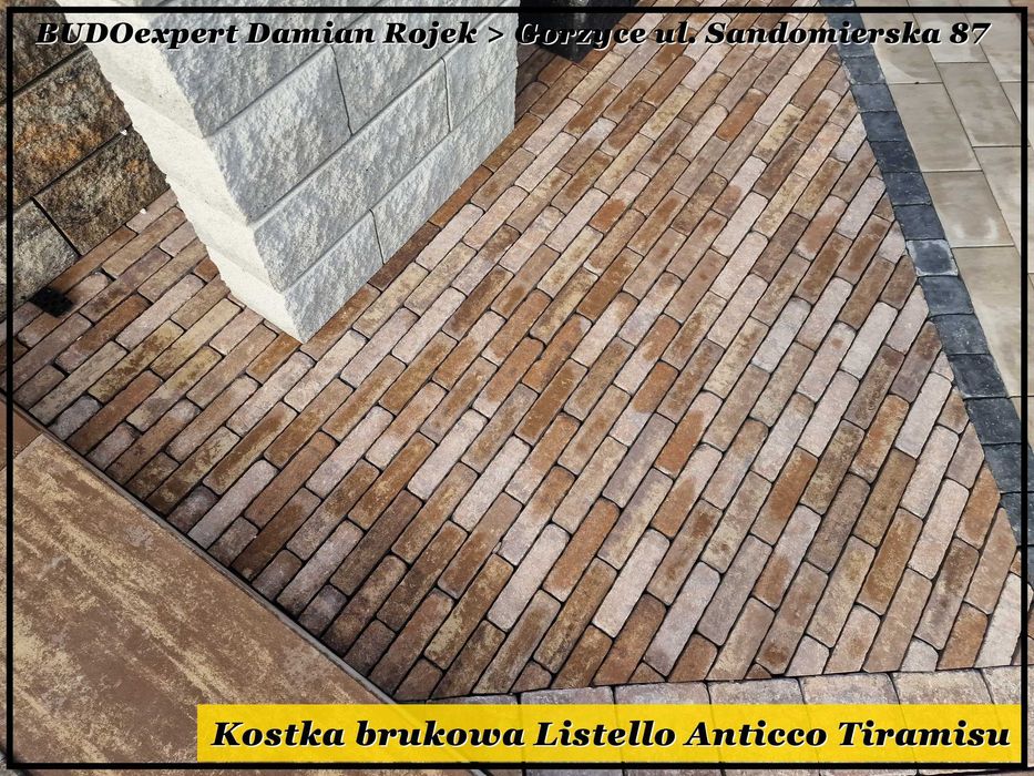 Kostka brukowa Forbet LISTELLO mix Silver Piryt Tiramisu Mocca-Orange