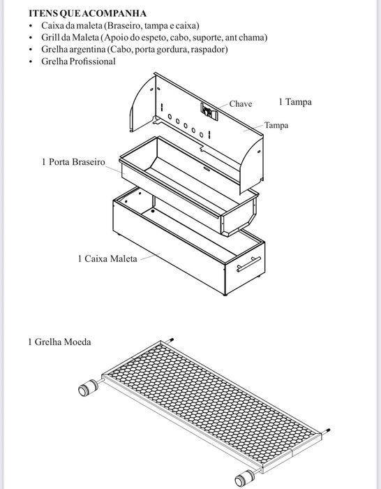Churrasqueira 19 Espetinhos Giratórios, a Carvão, com 2 Grill Elétrico