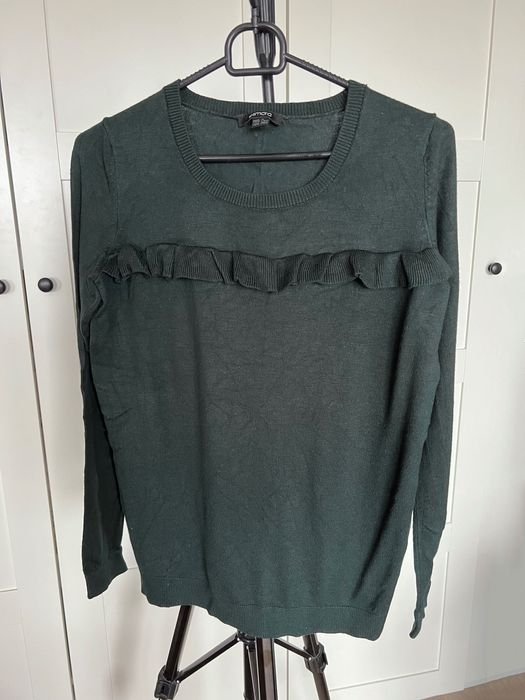 Zielony sweter z falbanką, rozm S