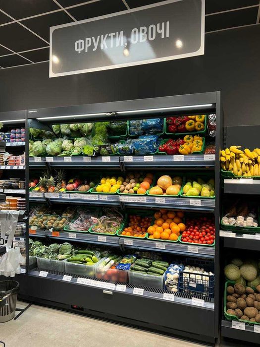 Торгове обладнання. Стелажі, холодильники, касові бокси