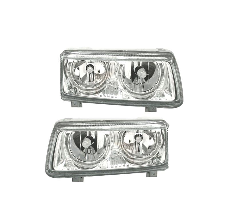 FARÓIS ANGEL EYES VOLKSWAGEN VW PASSAT 93-96 FUNDO CROMADO