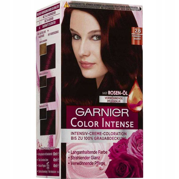 Farba do włosów Garnier Color 2.6 kolor Płonący brązowo-czerwony
