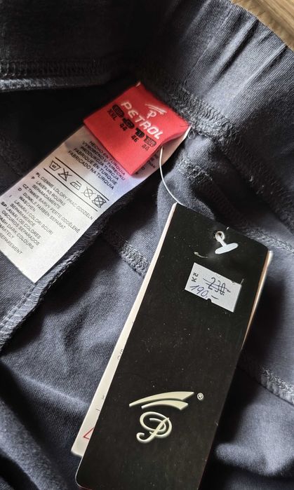 Petrol granatowe spodnie proste dresy nowe L/XL