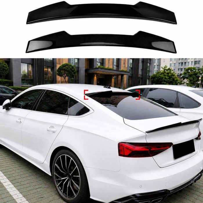 Спойлер заднього скла Audi A5 B9 Coupe / Sportback 2017–2024 |Карбон / Аквапринт / Чорний глянець