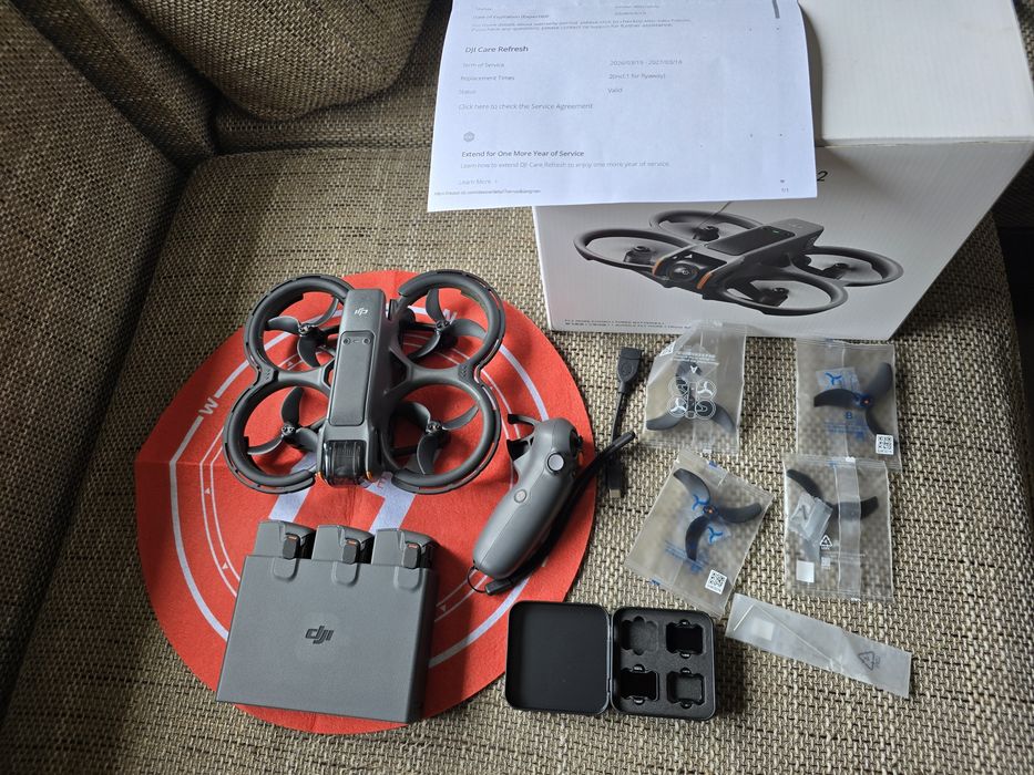 Dji Avata 2 zestaw combo gwarancja, ubezpieczenie DJI care 9 miesiecy stan jak nowy
