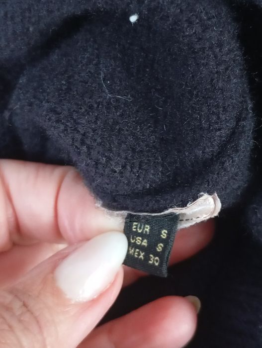 MASSIMO DUTTI S Wool Cachemire Blend granatowa sukienka 95% wełna