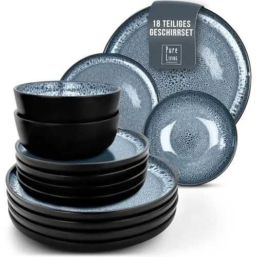 Pure Living Ibiza 18 Częściowy Zestaw Naczyń Kamionkowych Dla 6 Osób