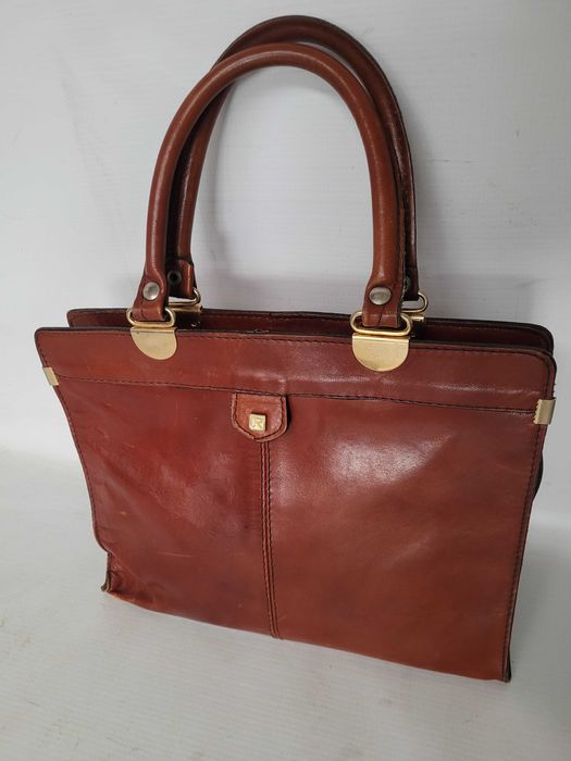 Torebka skórzana w stylu vintage z lat 70., brązowa skóra vintage