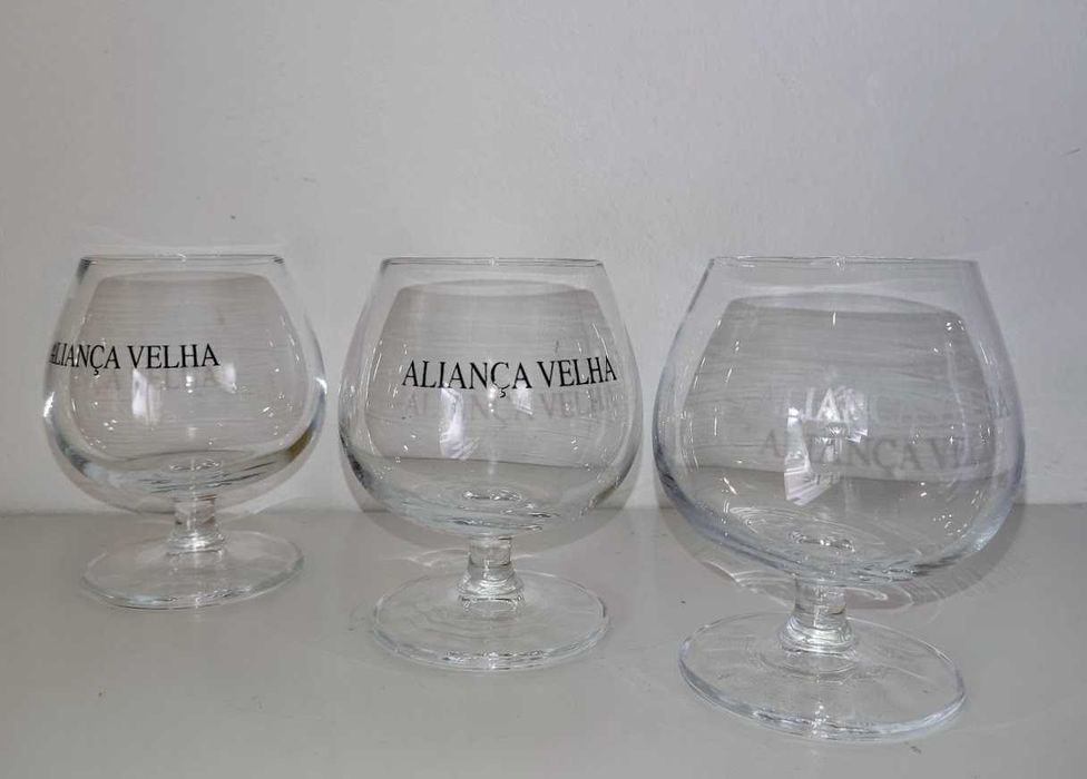 Copos vidro cálice Aliança Velha colecionador