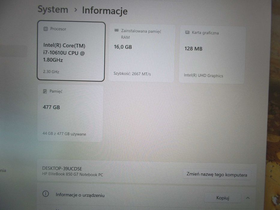 HP EliteBook 850 G7 i7 SSD 512 GB 16 GB win 11 laptop notebook _5