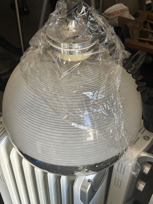 Candeeiro de tecto vintage em acrílico/cromado