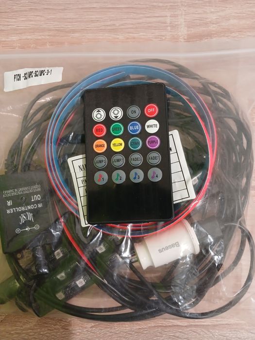 LED підсвітка в авто + LED стрічка 1м + зарядне в прикурювач