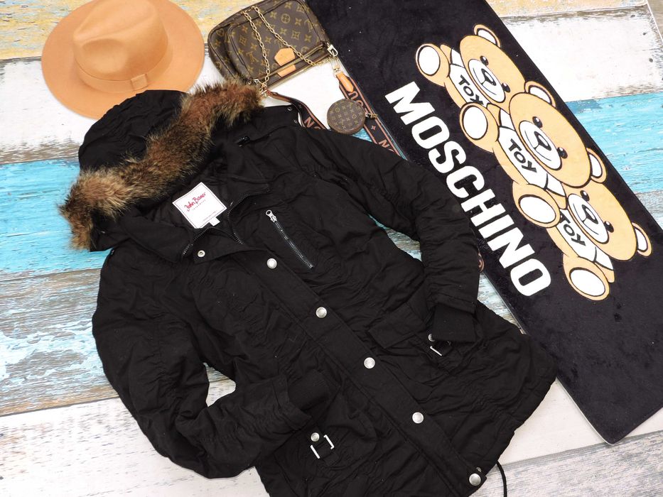 John Baner Zimowa kurtka Parka ocieplana futerko 38