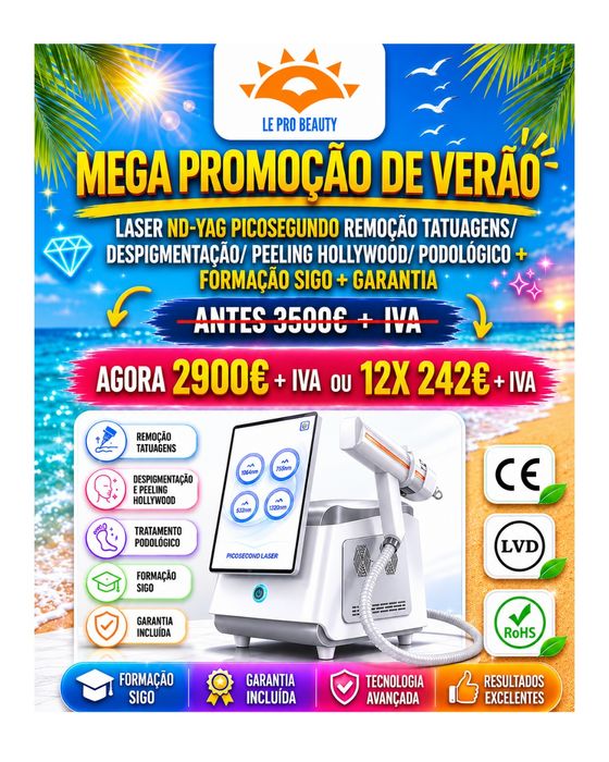 Laser ND-YAG Picosegundo Remoção de tatuagens/ Despigmentação + Curso