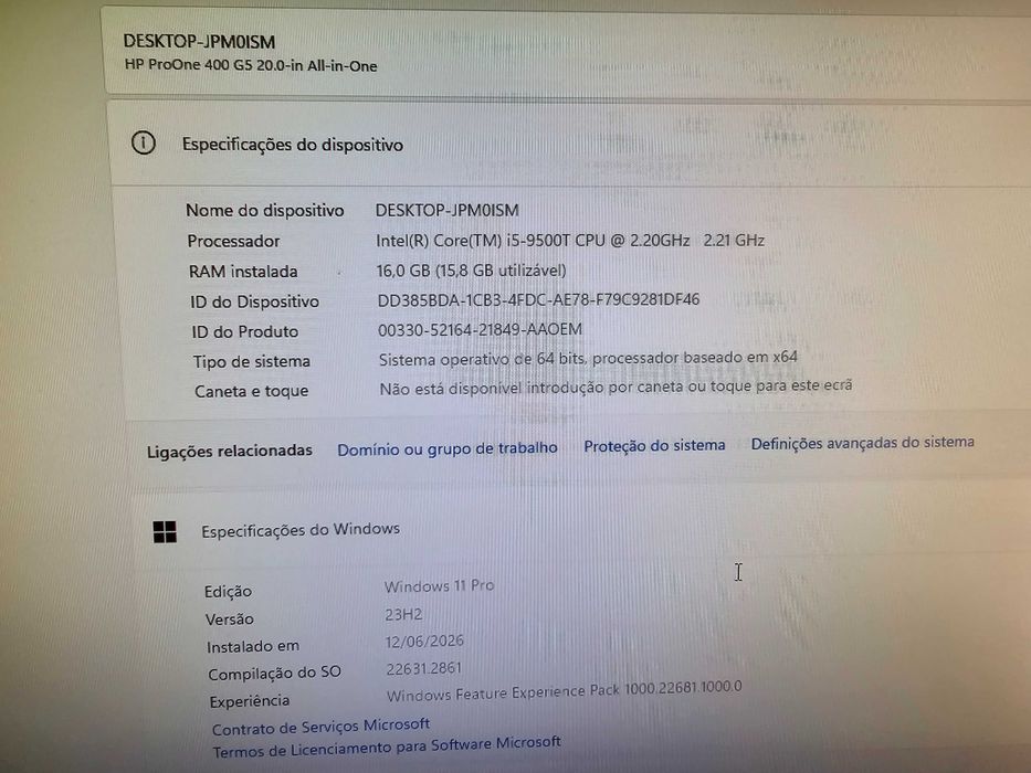 Computador HP ProOne 400 G5