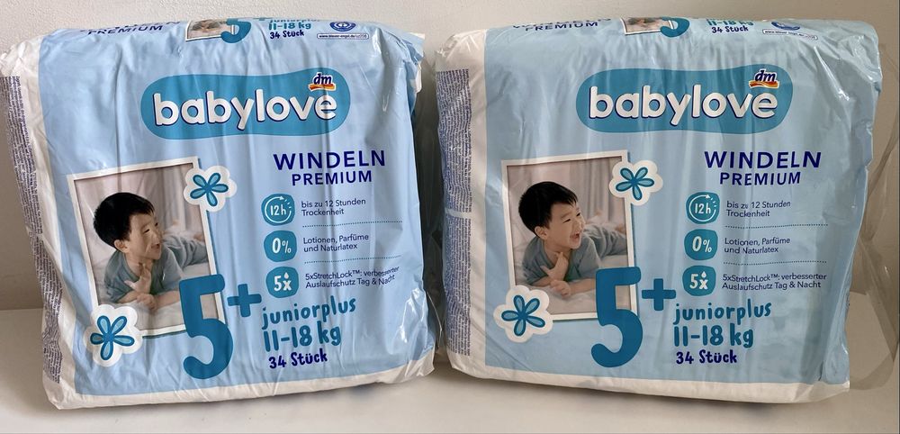 Підгузки, памперси  Babylove Premium 5+ (11-18 кг), 34 шт