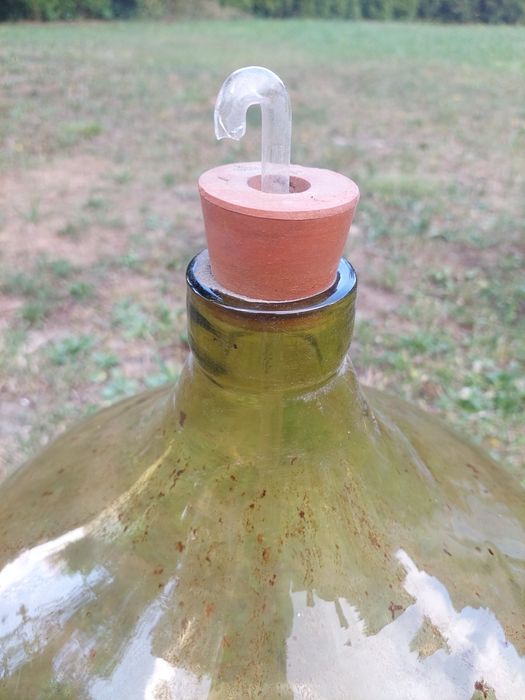 Stara butla na wino z koszem