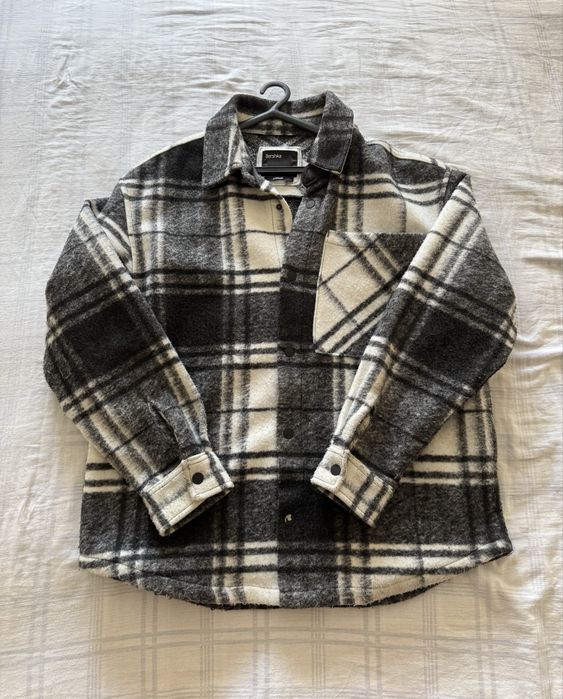 Casaco-camisa Bershka xadrez oversized – Tamanho M