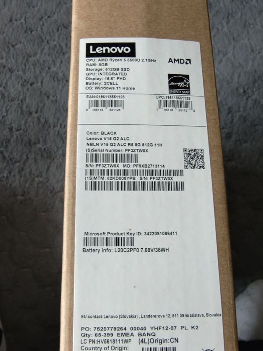 Lenovo Ryzen 5 ram 8gb 512gb ekran 15,6
