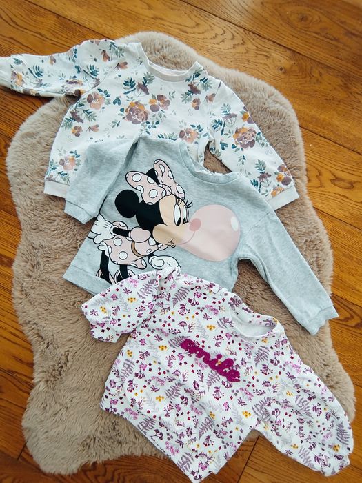 Zestaw bluz 80 Myszka Miki i kwiatuszki
