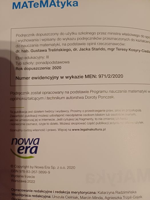 Podrecznik matematyka klasa II liceum I technikum