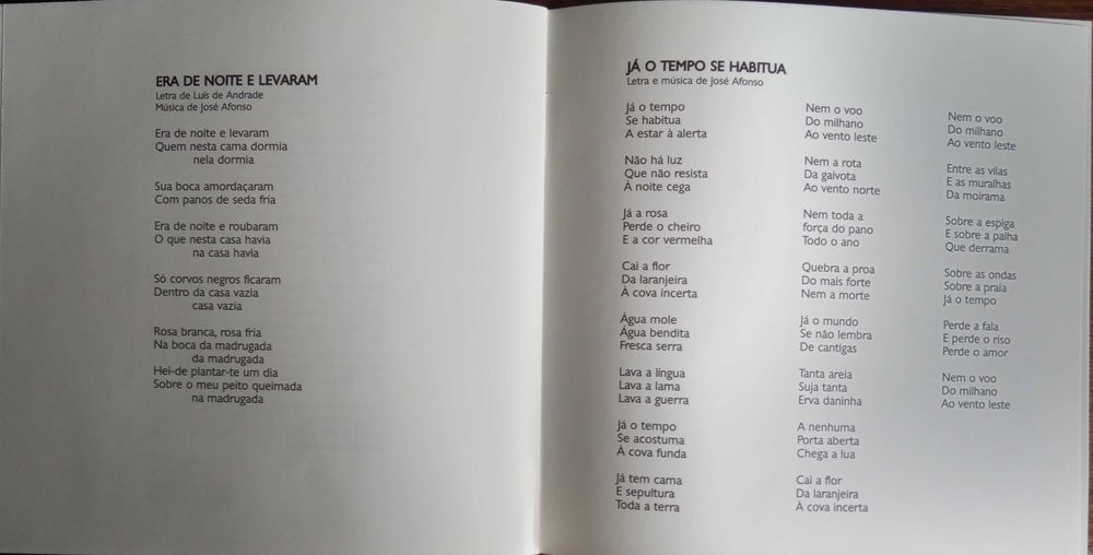 José Afonso	- - - - -		Contos Velhos, Rumos Novos	- - - - -	CD