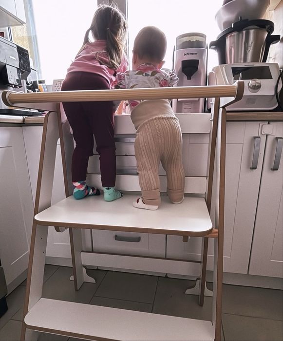 Kitchen Helper dla dwójki dzieci DannyFunny Montessori składany 2w1