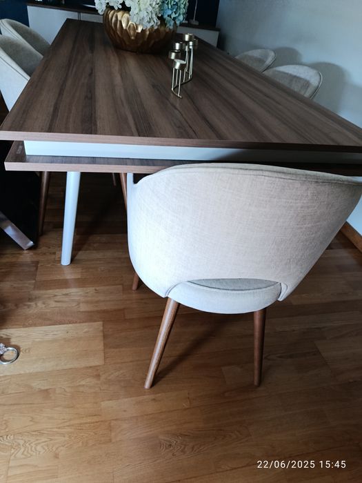 Mesa jantar para 10  Antarte castanha/branca