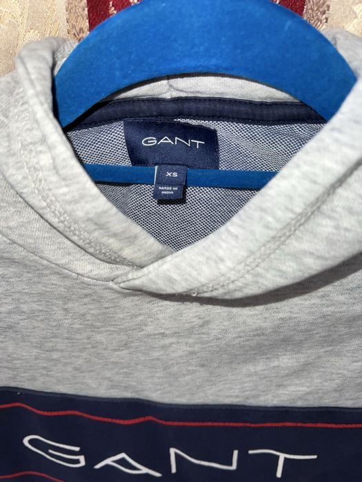 Bluza szara GANT z kapturem oryginalna