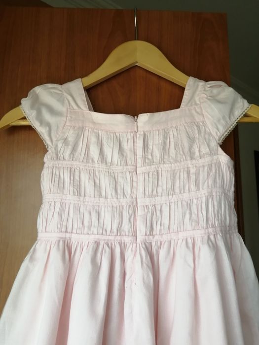 Vestido rosa bebé em meio linho da Mayoral
