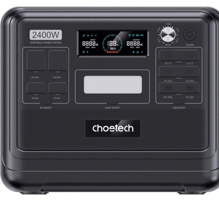 В Наявністі Зарядна станція CHOETECH BS008 / 2400 Вт / 2048 Вт⋅год