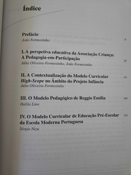 modelos curriculares para a educação de infância